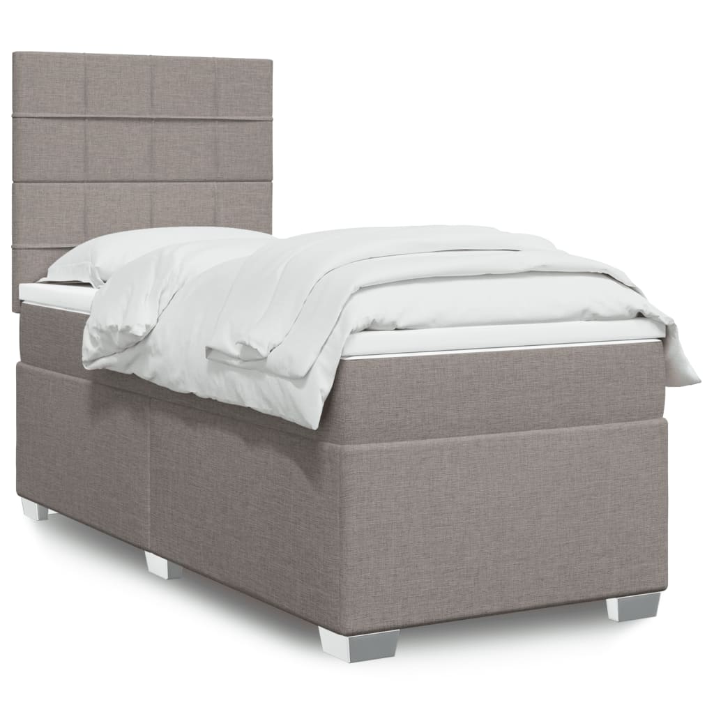 Cama Box Spring Con Colchón Tela