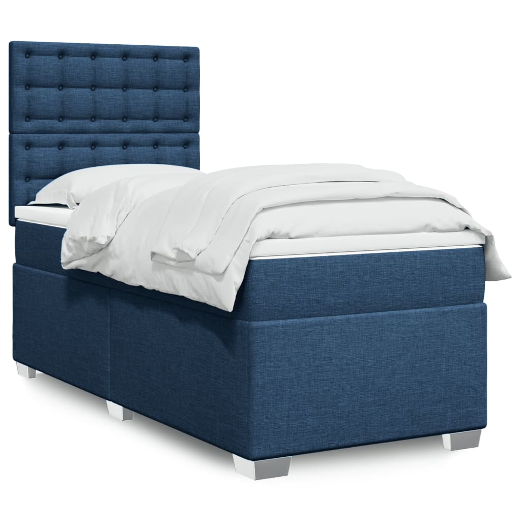 Cama Box Spring Con Colchón Tela