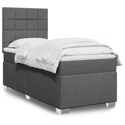 Cama Box Spring Con Colchón Tela