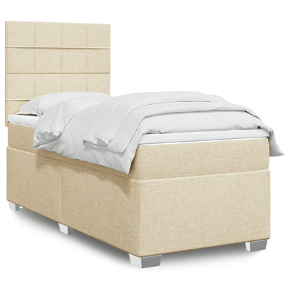 Cama Box Spring Con Colchón Tela