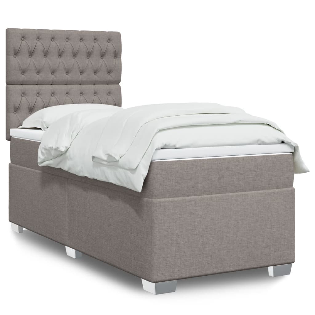 Cama Box Spring Con Colchón Tela