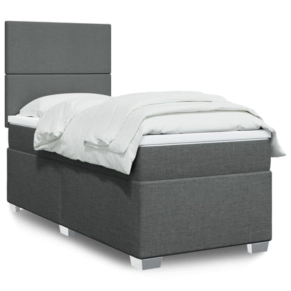 Cama Box Spring Con Colchón Tela