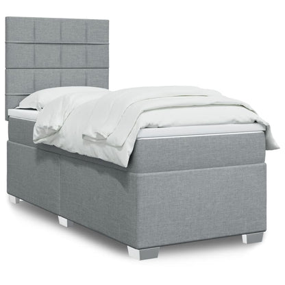 Cama Box Spring Con Colchón Tela
