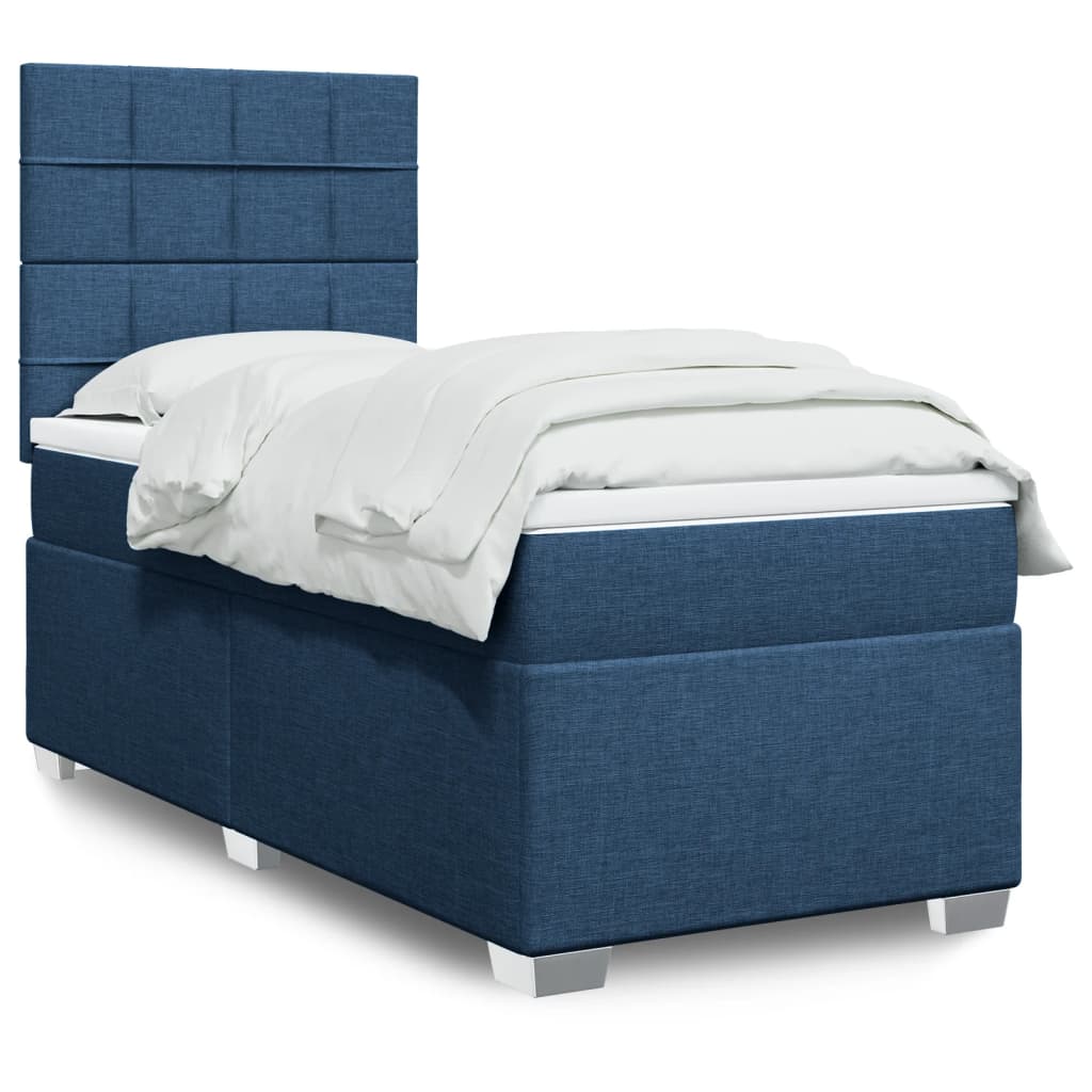 Cama Box Spring Con Colchón Tela