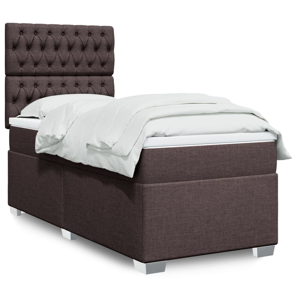 Cama Box Spring Con Colchón Tela