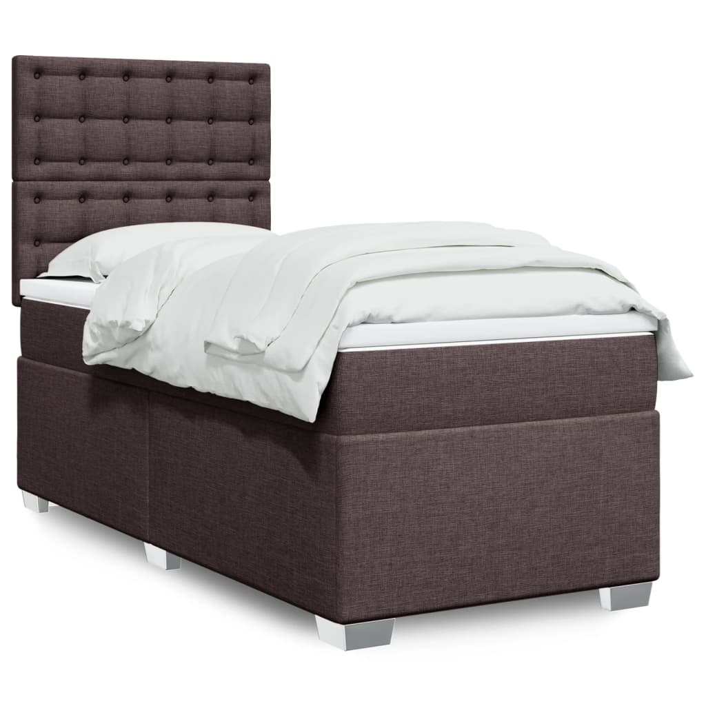 Cama Box Spring Con Colchón Tela