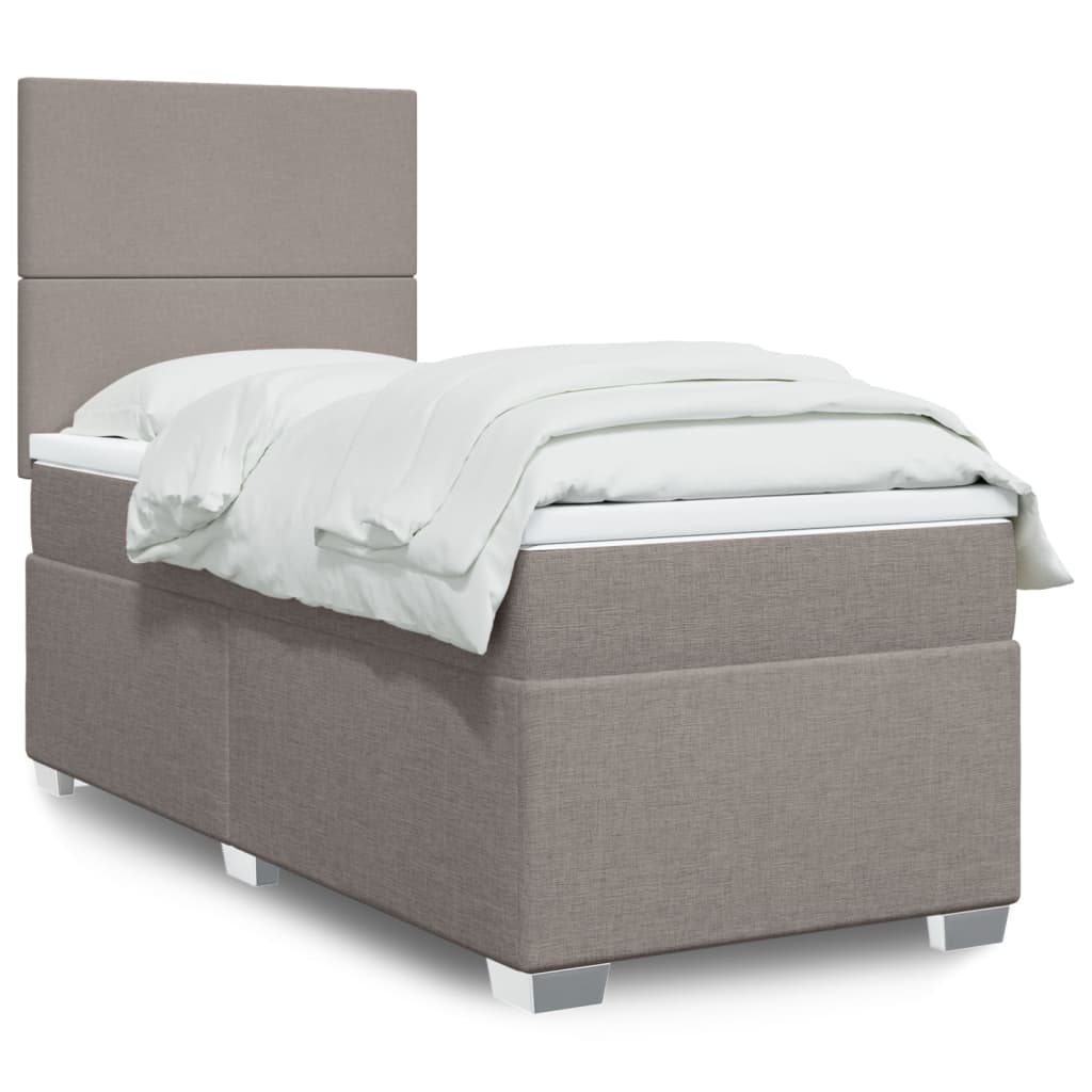 Cama Box Spring Con Colchón Tela
