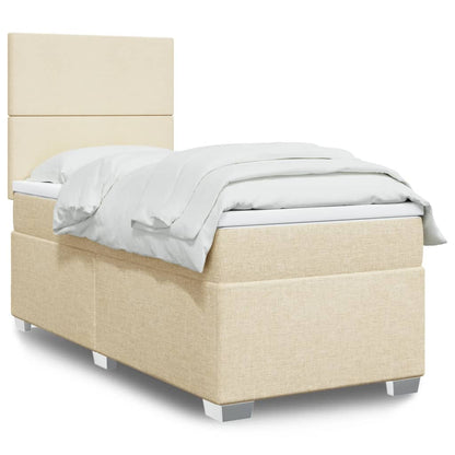 Cama Box Spring Con Colchón Tela