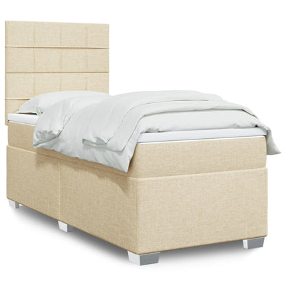 Cama Box Spring Con Colchón Tela
