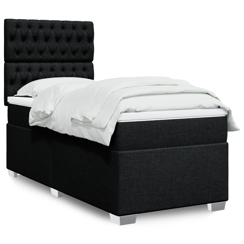 Cama Box Spring Con Colchón Tela