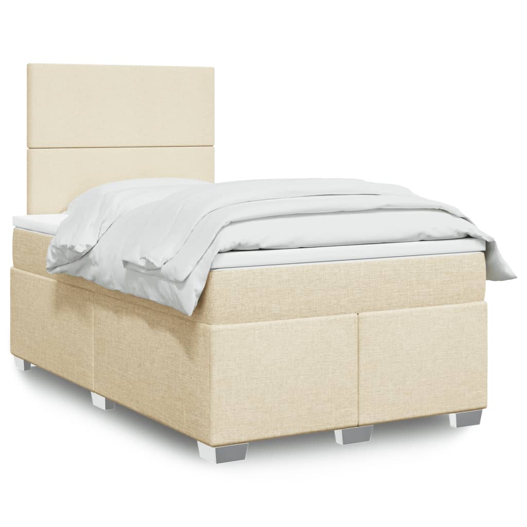 Cama Box Spring Con Colchón Tela