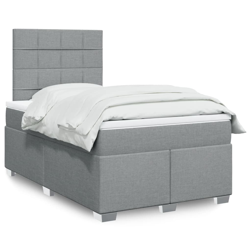 Cama Box Spring Con Colchón Tela