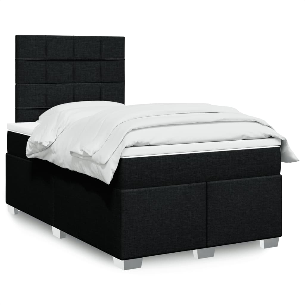 Cama Box Spring Con Colchón Tela