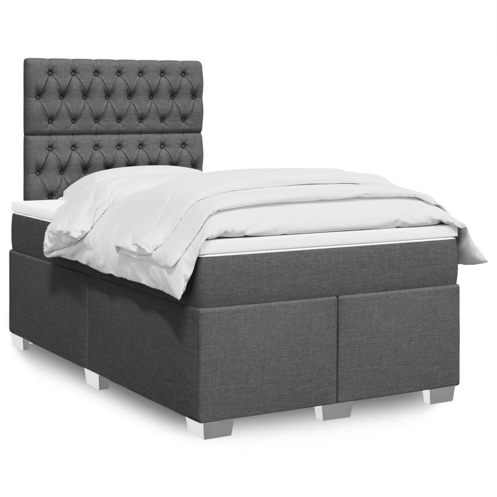 Cama Box Spring Con Colchón Tela