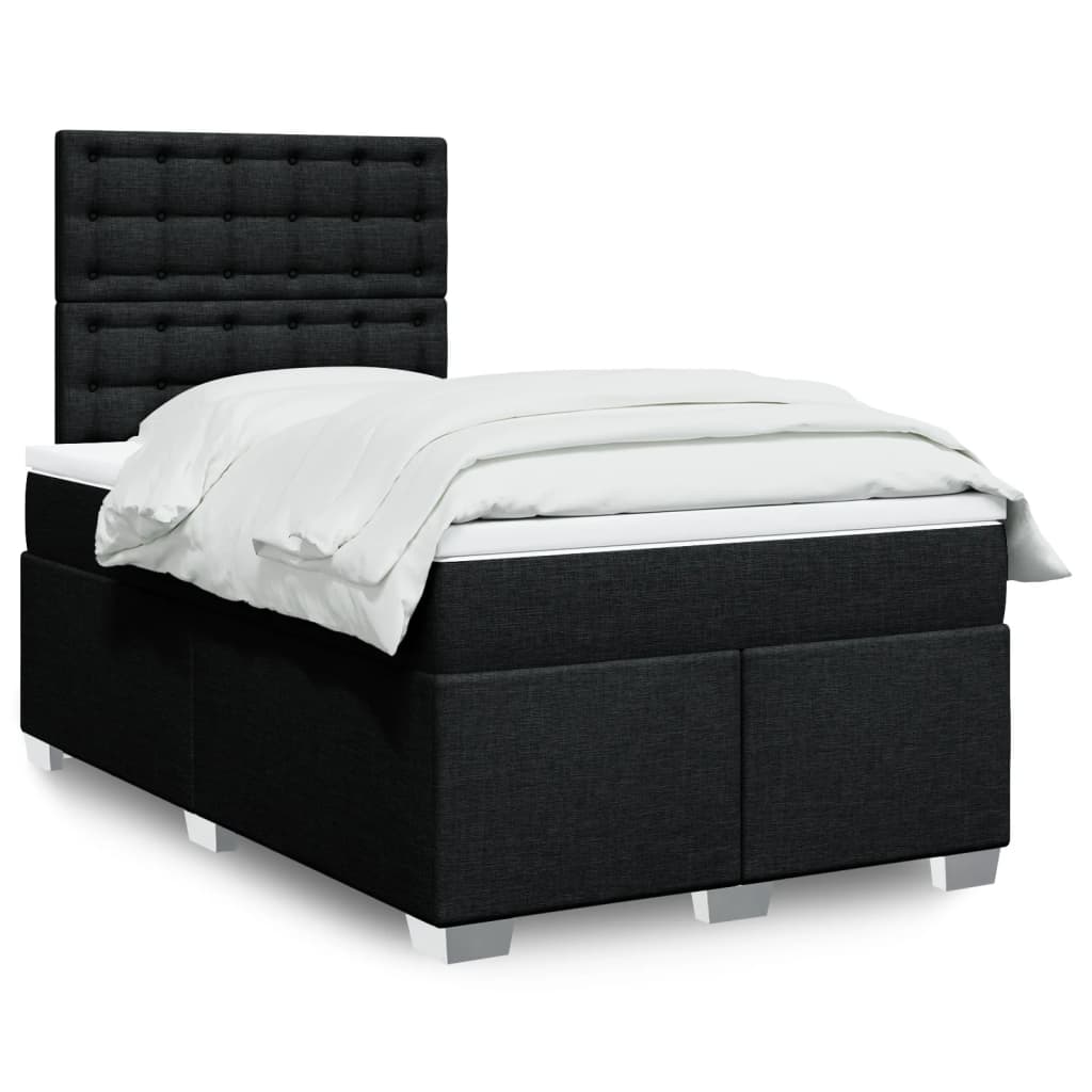 Cama Box Spring Con Colchón Tela