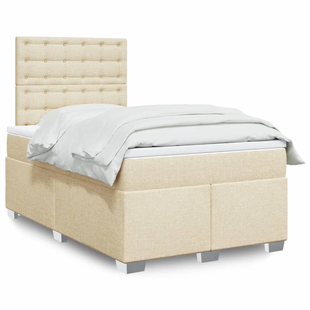 Cama Box Spring Con Colchón Tela