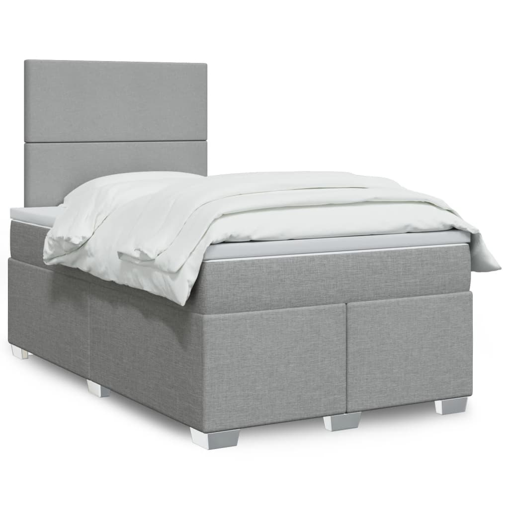 Cama Box Spring Con Colchón Tela