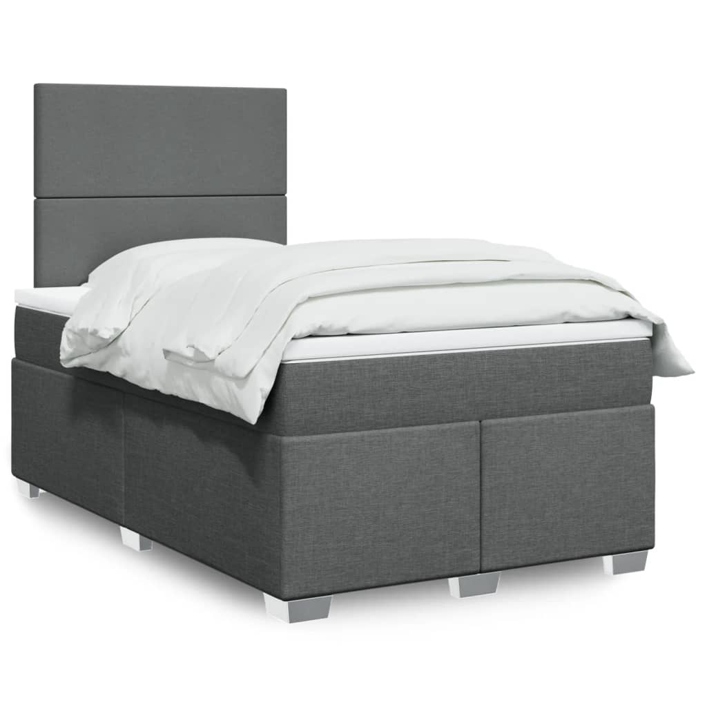Cama Box Spring Con Colchón Tela