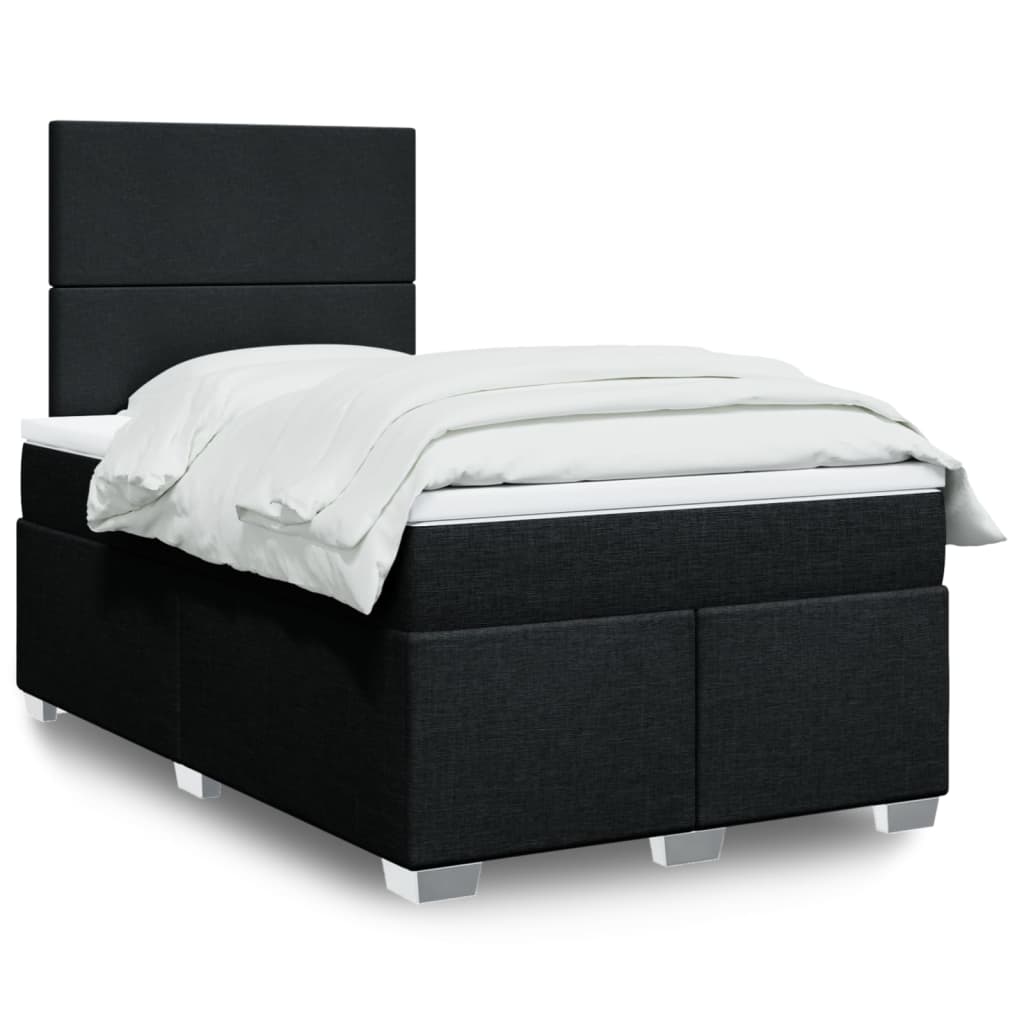 Cama Box Spring Con Colchón Tela