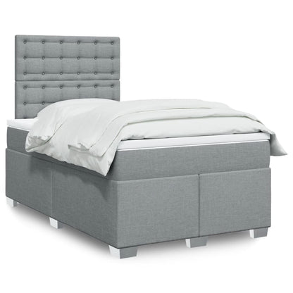 Cama Box Spring Con Colchón Tela