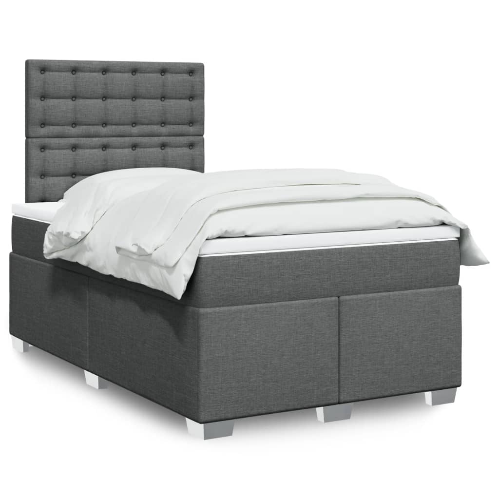 Cama Box Spring Con Colchón Tela