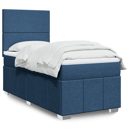 Cama Box Spring Con Colchón Tela Gris Taupe