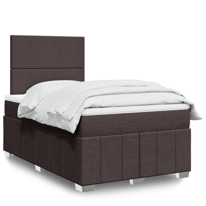 Cama Box Spring Con Colchón Tela Gris Taupe