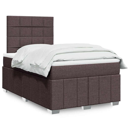 Cama Box Spring Con Colchón Tela Gris Taupe