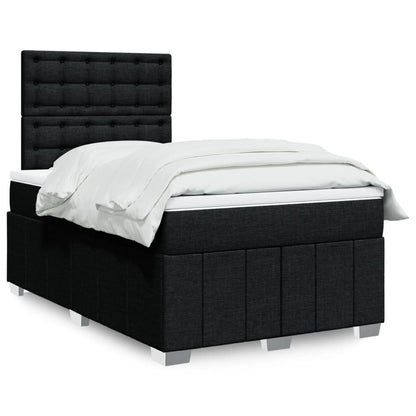 Cama Box Spring Con Colchón Tela Gris Taupe