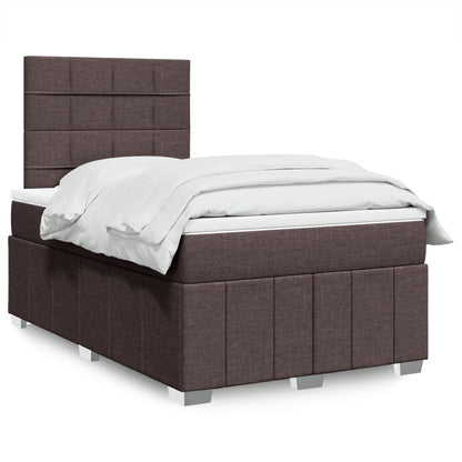Cama Box Spring Con Colchón Tela Gris Taupe