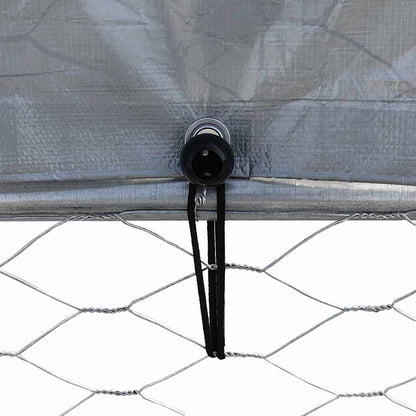 Jaula Para Perros Con Techo Y Puerta Acero Galvanizado Plateado