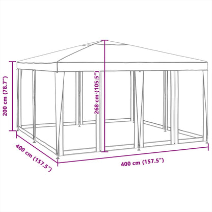 Carpa Para Fiestas 8 Paredes De Malla Hdpe Gris