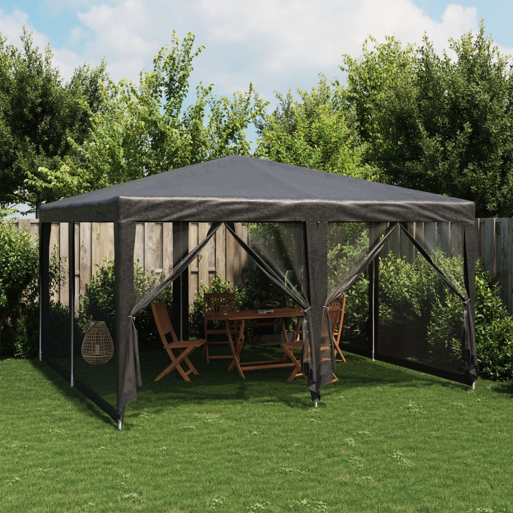 Carpa Para Fiestas 8 Paredes De Malla Hdpe Gris