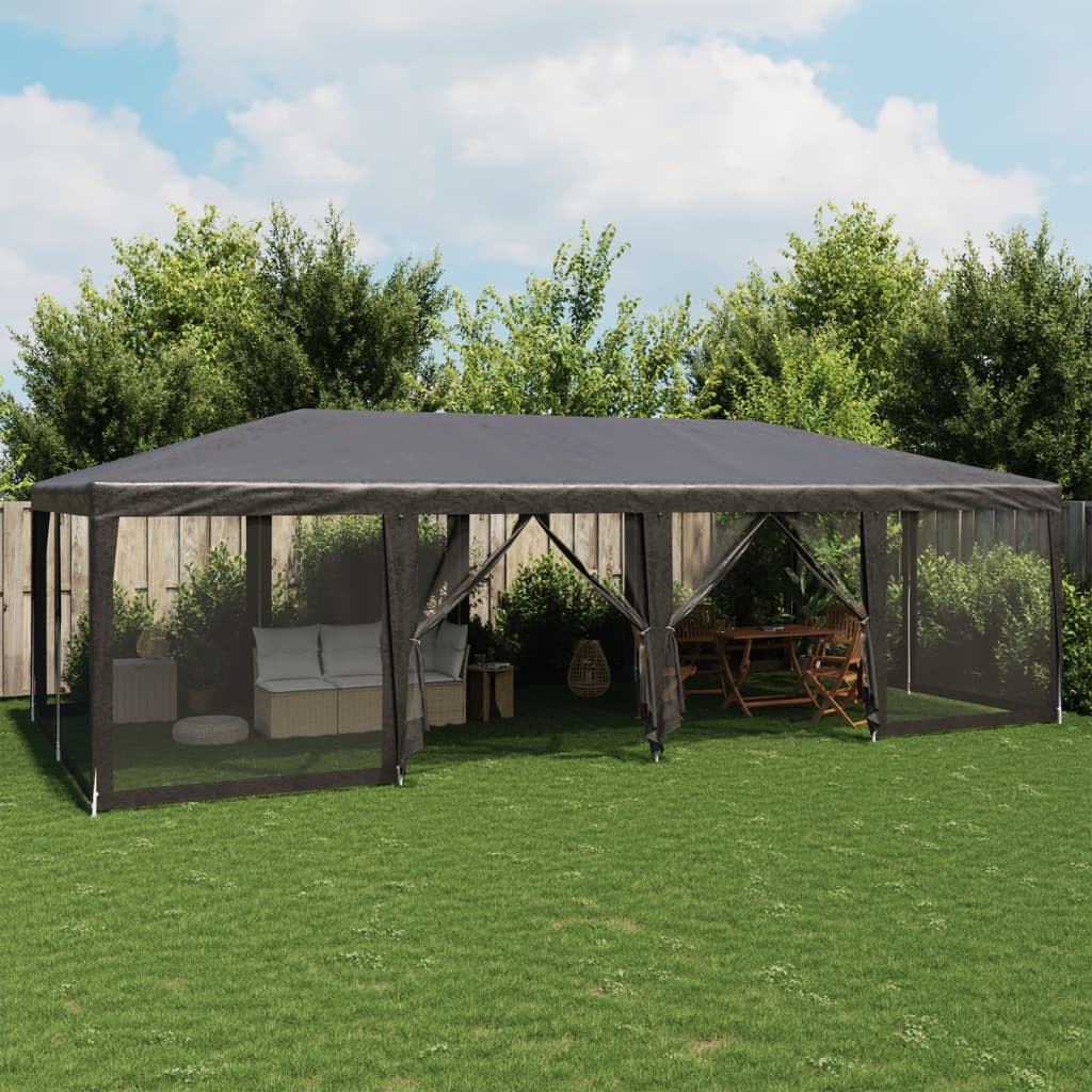 Carpa Para Fiestas 8 Paredes De Malla Hdpe Gris