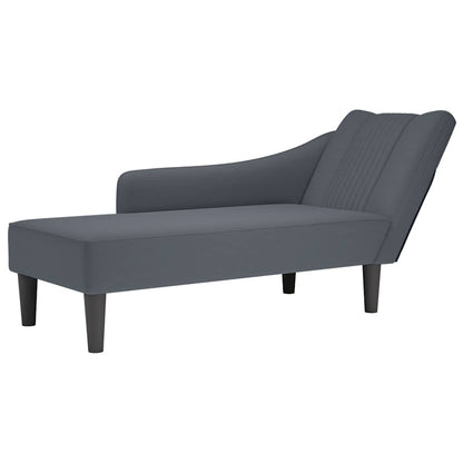 Chaise Longue Con Reposabrazos Derecho Terciopelo Rojo Vino
