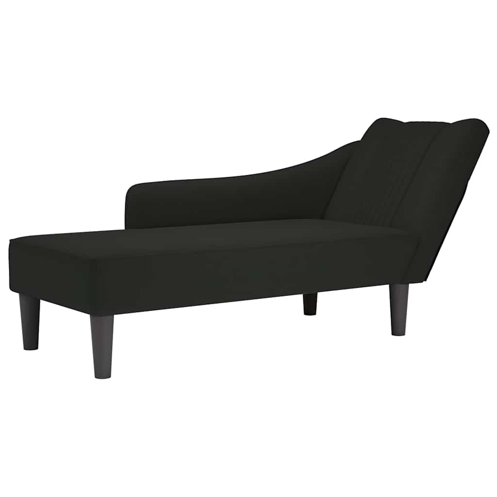 Chaise Longue Con Reposabrazos Derecho Terciopelo Rojo Vino