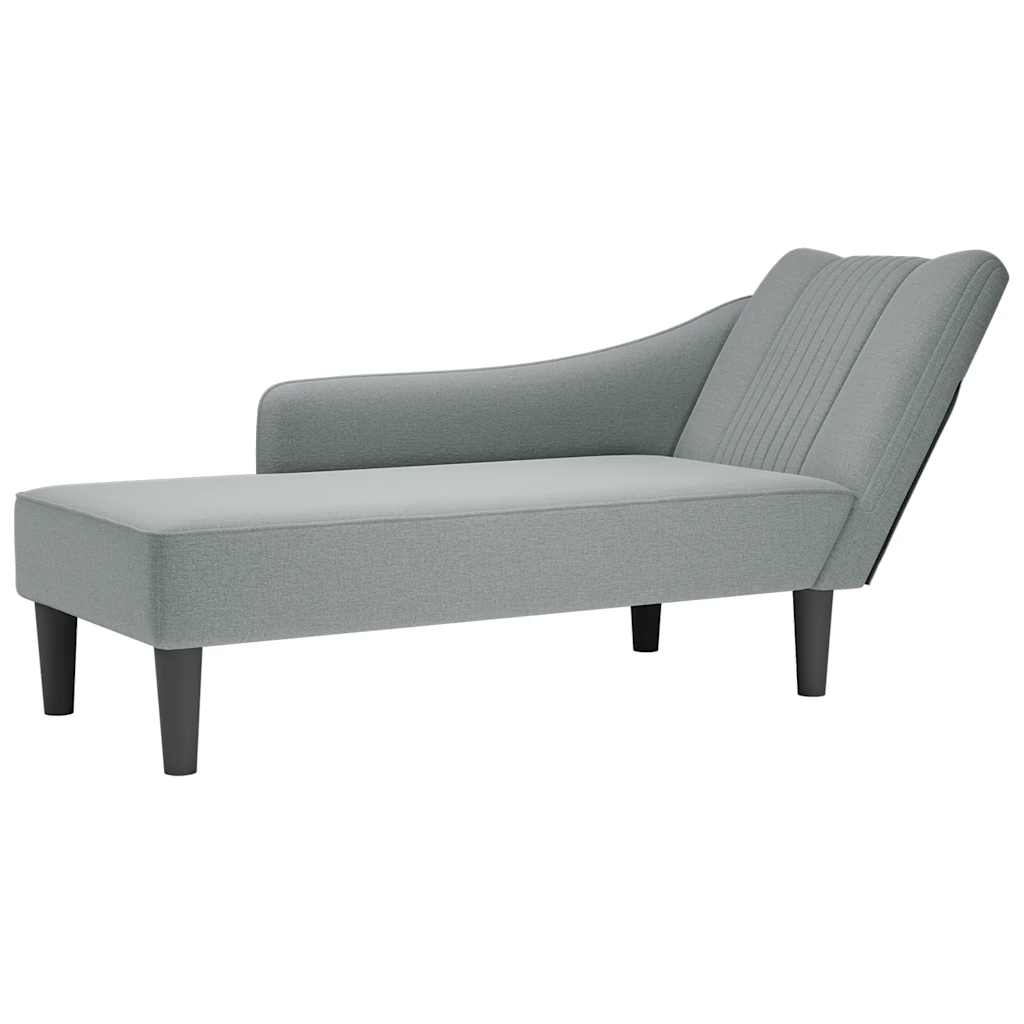 Chaise Longue Con Reposabrazos Derecho Tela Color Topo