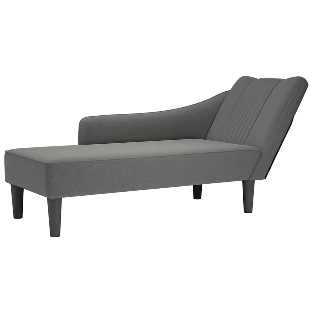 Chaise Longue Con Reposabrazos Derecho Tela Color Topo