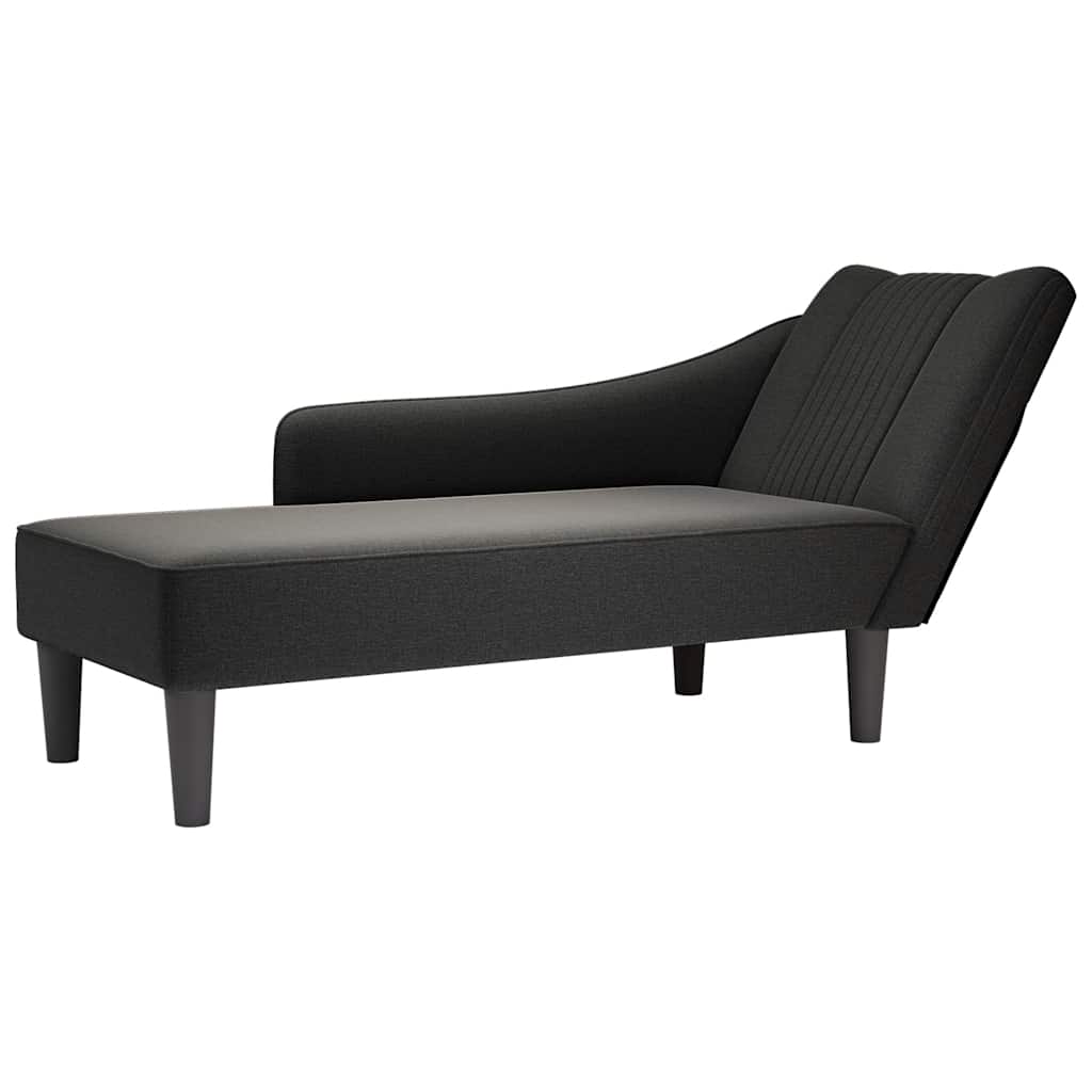 Chaise Longue Con Reposabrazos Derecho Tela Color Topo