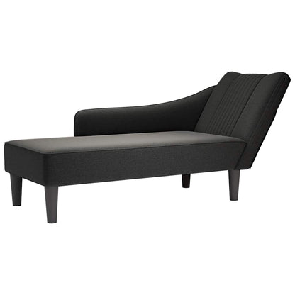 Chaise Longue Con Reposabrazos Derecho Tela Color Topo