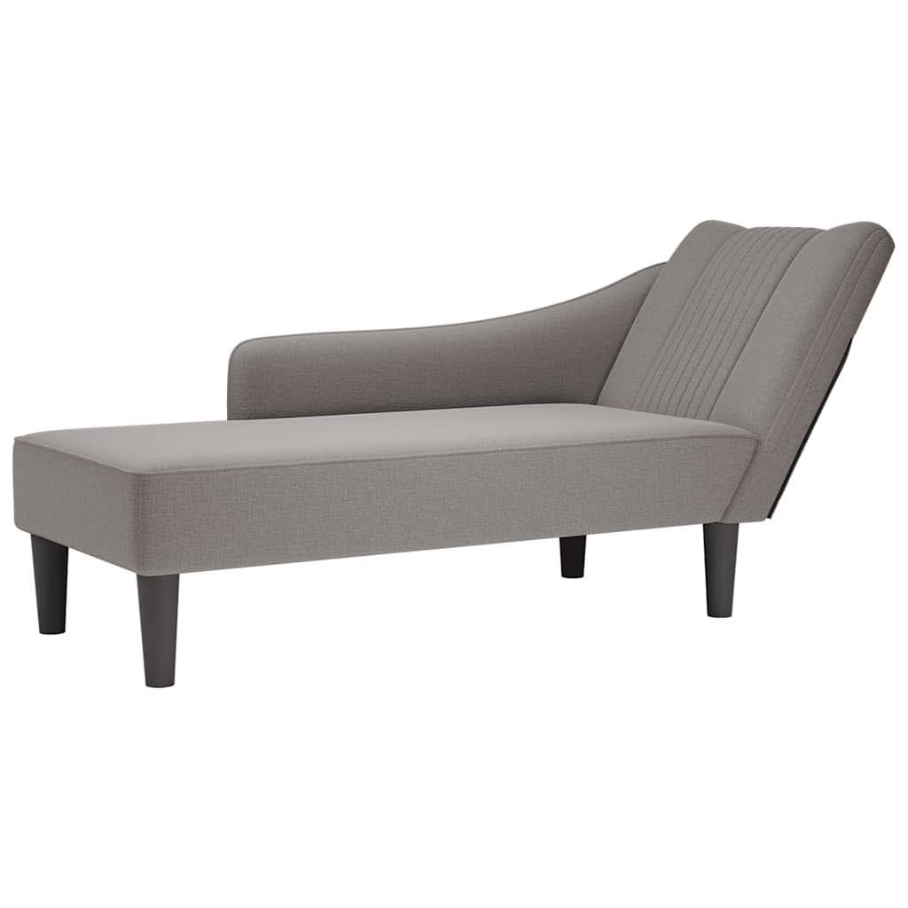 Chaise Longue Con Reposabrazos Derecho Tela Color Topo