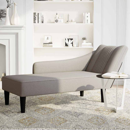 Chaise Longue Con Reposabrazos Derecho Tela Color Topo