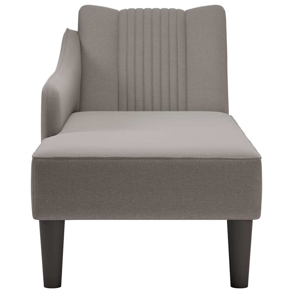 Chaise Longue Con Reposabrazos Derecho Tela Color Topo