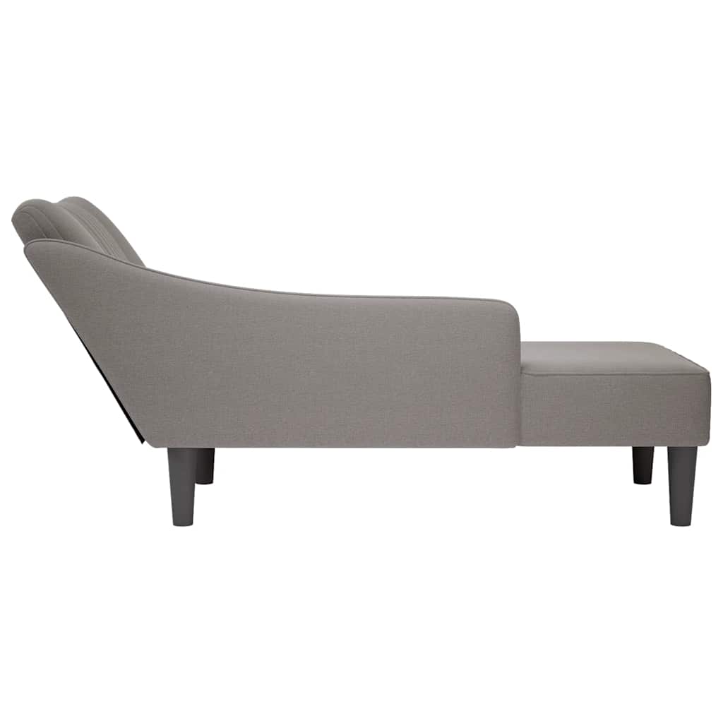 Chaise Longue Con Reposabrazos Derecho Tela Color Topo