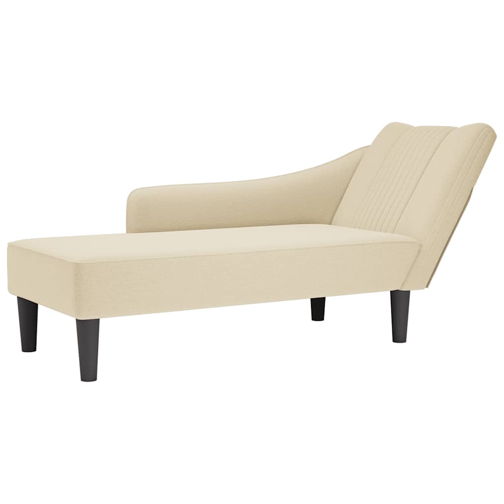 Chaise Longue Con Reposabrazos Derecho Tela Color Topo