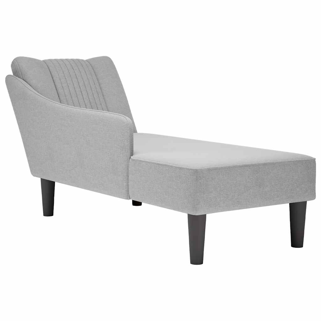 Chaise Longue Con Reposabrazos Derecho Tela Color Topo