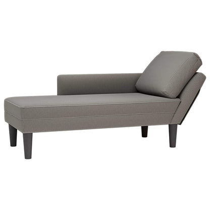 Chaise Longue Con Cojín De Tela De Pana Rojo Y Naranja