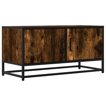 Mueble Tv Metal Y Madera Ingeniería Roble Humo 80X34,5X40 Cm