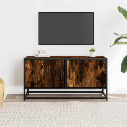 Mueble Tv Metal Y Madera Ingeniería Roble Humo 80X34,5X40 Cm