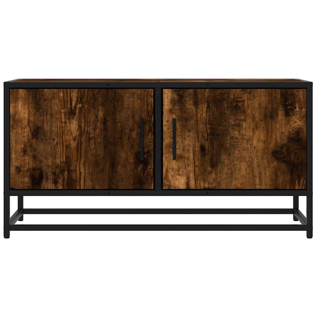 Mueble Tv Metal Y Madera Ingeniería Roble Humo 80X34,5X40 Cm